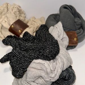 Bundle Deal: 3 Brand New Infinity Scarves – Beige, Ombre, and Gray